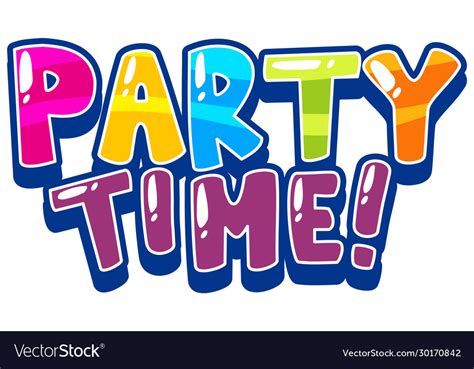 Font Design For Word Party Time On White Vector Image