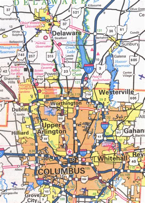 Columbus Ohio Suburbs Map Secretmuseum