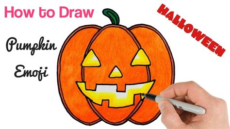 How To Draw Pumpkin Emoji Jack Olantern For Halloween Pumpkin