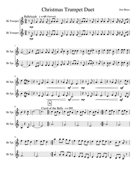 Music listed generally falls in the easy to intermediate level. Christmas Trumpet Duet Sheet music for Trumpet | Download free in PDF or MIDI | Musescore.com