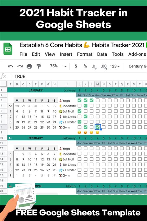 How To Track Your Habits In 2021 With Google Sheets Free Template