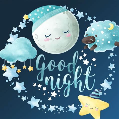 Watercolor Good Night Clip Art Sweet Dreams Clipart Moon Etsy Uk