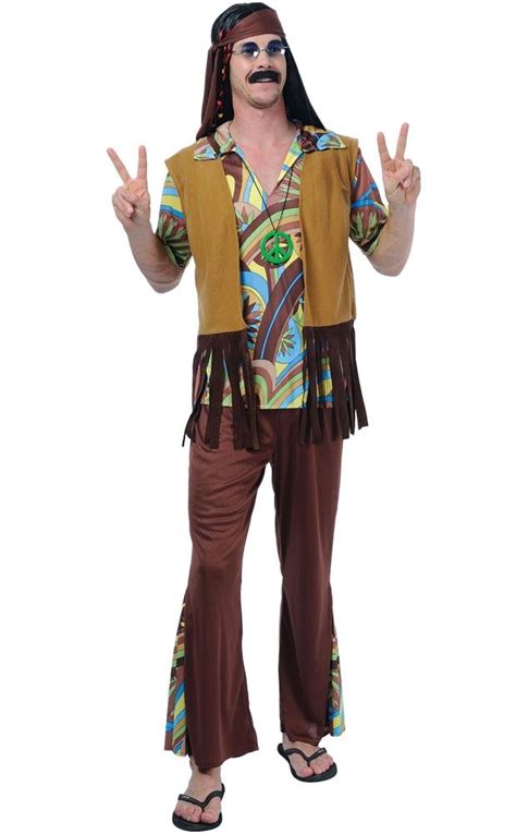 Groovy Hippie Guy Mens 60s 70s Retro Woodstock Hippy Fancy Dress