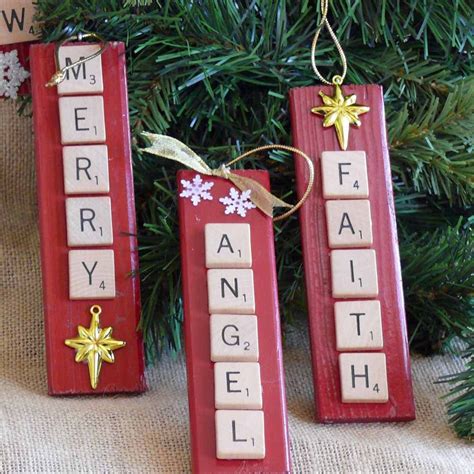 Scrabble Tile Christmas Ornaments 700 Via Etsy Xmas Crafts