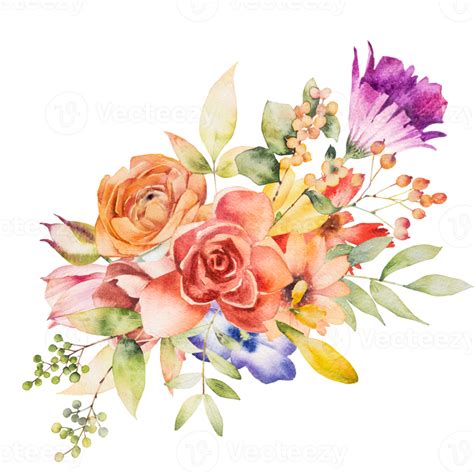 Watercolor Flower Bouquet 9695650 Png