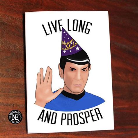 Live Long And Prosper Birthday Card Star Trek Happy Birthday Star