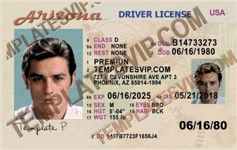 Arizona Az Drivers License Psd Template Download Templates