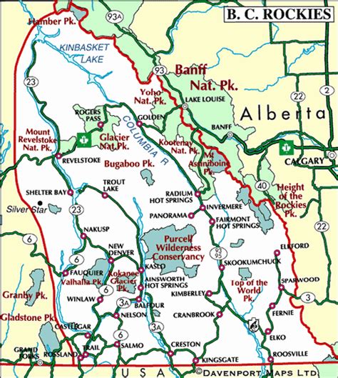 Map Of The Kootenay Rockies Vancouver Island News Events Travel