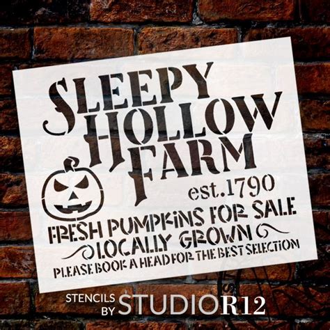 Sleepy Hollow Farm Fresh Pumpkin Stencil By Studior12 Select Size