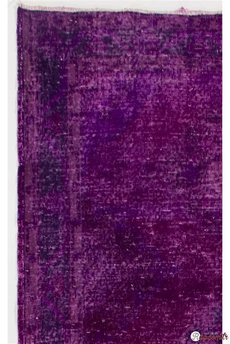 Purple Runner Rug Purple Color Vintage Overdyed Handmade Turkish