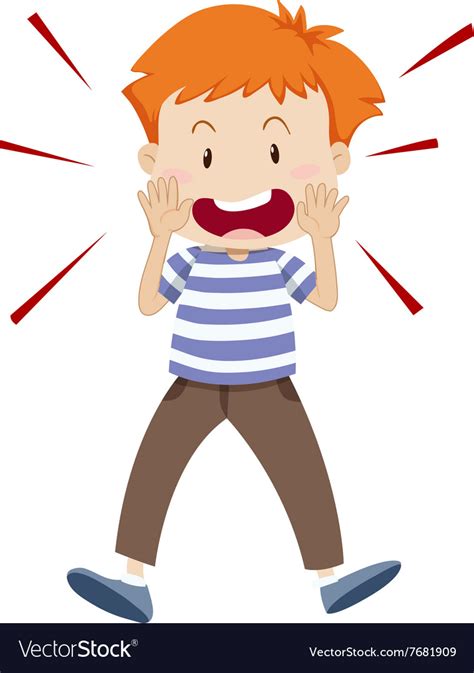 Little Boy Shouting Alone Royalty Free Vector Image