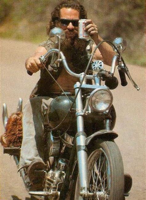 Beautiful Vintage Biker Photo Full Thick Long Dark Beard Beards