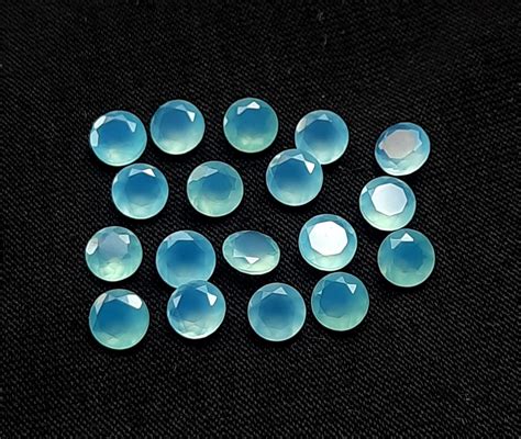 Amazing Quality Blue Onyx Cut Gemstone Lot Blue Onyx Round Etsy