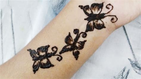 How To Draw Butterfly On Your Hand With Mehndibeautiful And Easy