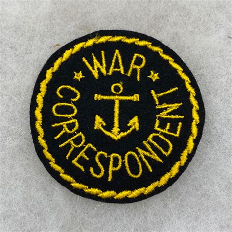 Ww2 Us Navy War Correspondent Patch Felt Fitzkee Militaria Collectibles
