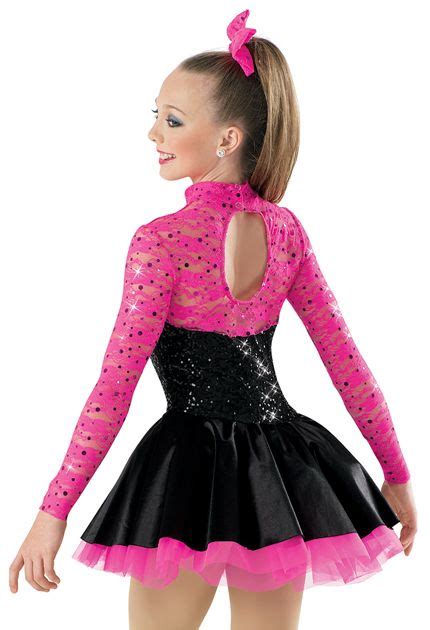 Weissman™ Sequin Lace Satin Skirt Party Dress Pink Dance Costumes Dance Outfits Cute Dance