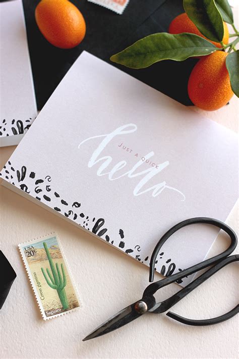 Just buy hello card from grocery and save in hello card dialer. Printable Calligraphy "Hello" Note Cards