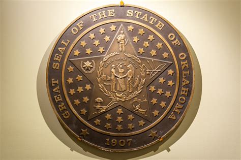 Great Seal Of The State Of Oklahoma Stock Photo Download Image Now