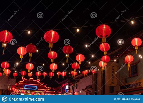 Exterior Of Decoration Chinatown Central Plaza Neon Lights Of Building