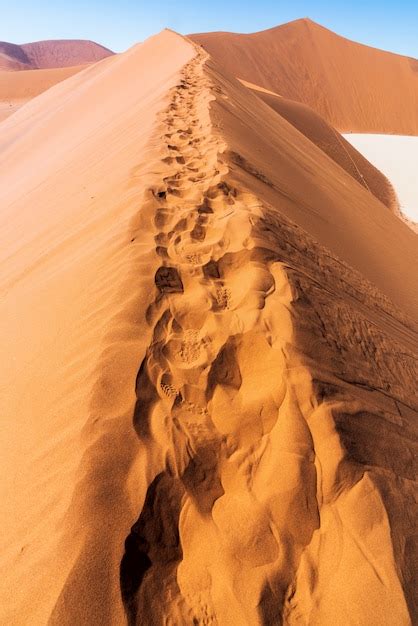 Beautiful Landscape Of Orange Sand Dune Orange Sand At Namib Desert In