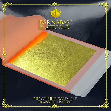 Barnabas Blattgold 24k Gold Leaf Transfer Sheets 10