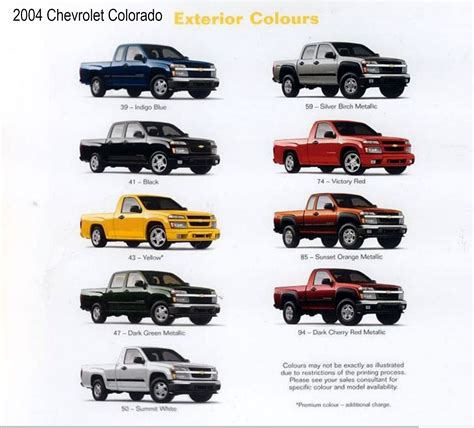 2004 Chevy Truck Paint Codes