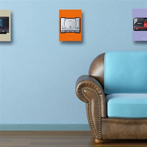 Game Console Themed Posters With Pixel Art Style Gadgetsin