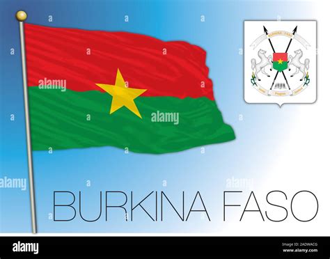 Burkina Faso Official National Flag And Coat Of Arms African Country