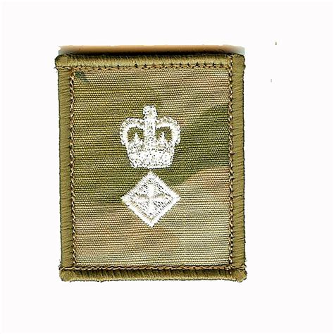 Hook And Loop Fastener Backed Ivory On Multicam Mtp Rank Patch Badge