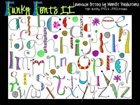 Funky Fonts Ii Instant Download Lowercase Alphabet Etsy In 2021
