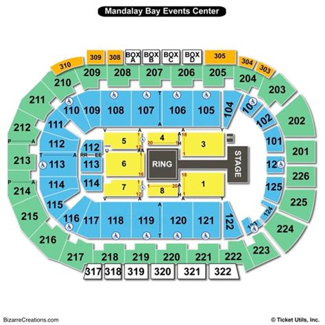 Mandalay Bay Events Center Basketball Seating Chart Center Seating Chart
