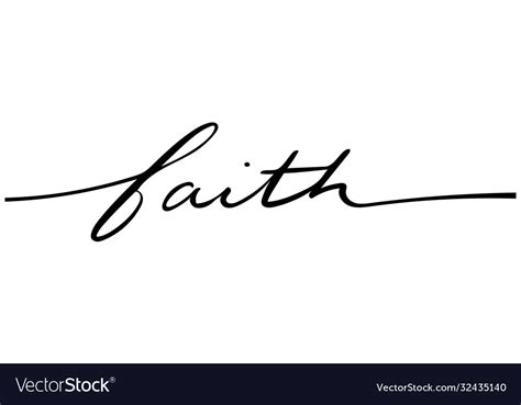 Faith Hand Lettering In Black On White Background Vector Image