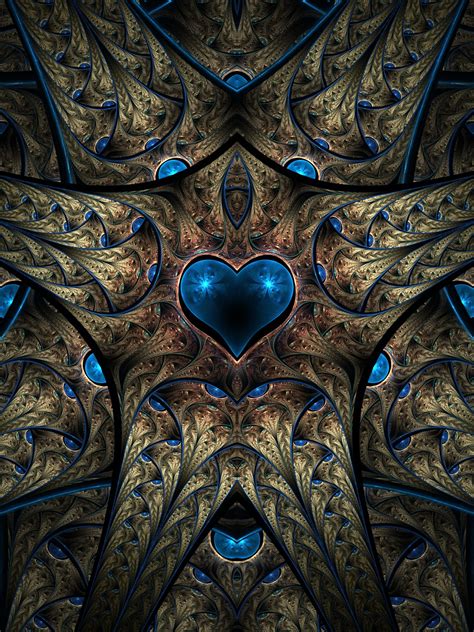 Blue Heart By Suicidebysafetypin On Deviantart Fractal Art Geometry