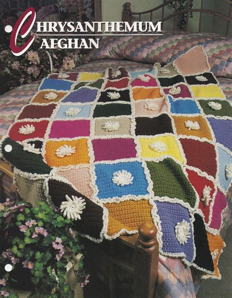 Chrysanthemum Afghan Annies Attic Crochet Quilt And Afghan Etsy