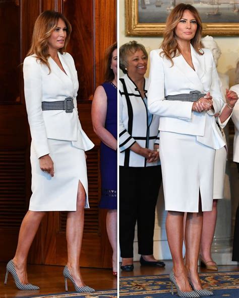 Melania Trump News First Lady Stuns In White Suit From Michael Kors
