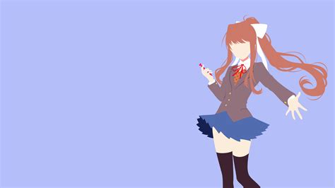 Wallpaper Minimalism Monika Doki Doki Literature Club Doki Doki