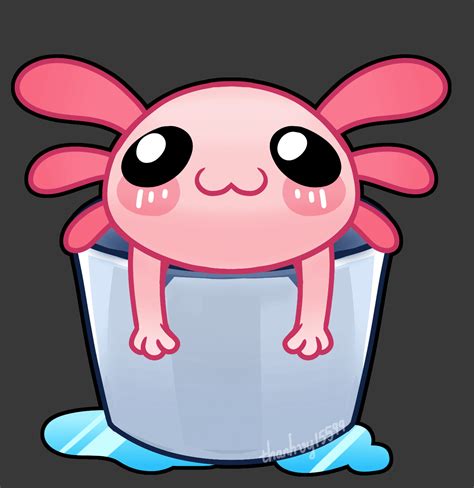 Axolotl In A Bucket Anime Upcraft
