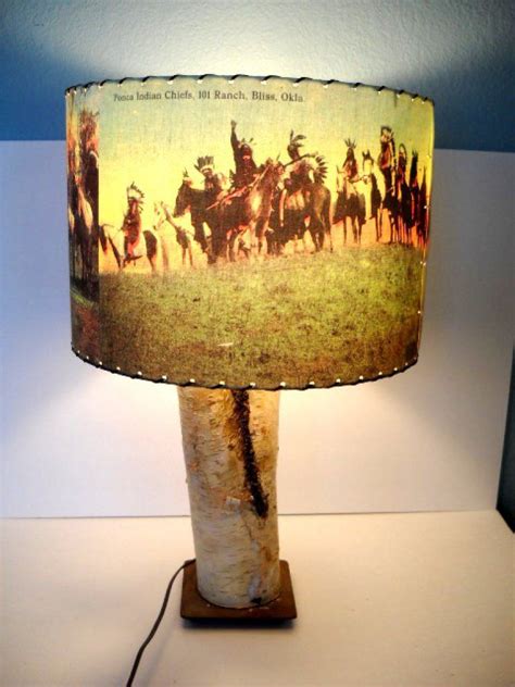 Awesome Western Cowboys And Indians Table Lamp ~ Rustic ~ Rustic Table