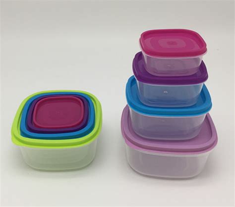 4pcs Clear Plastic Food Storage Containers With Rainbow Lidsfda Food