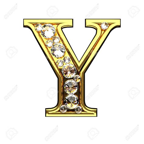 Y Isolated Golden Letters With Diamonds On White In 2023 Gold Fronts