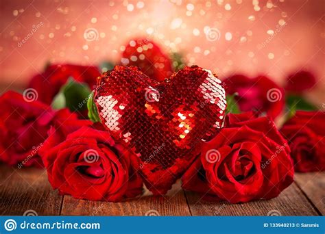 Beautiful Red Roses And Heart Stock Image Image Of Anniversary Copy