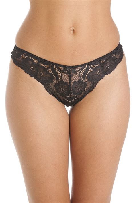 Womens 2 Pack Floral Lace Thong