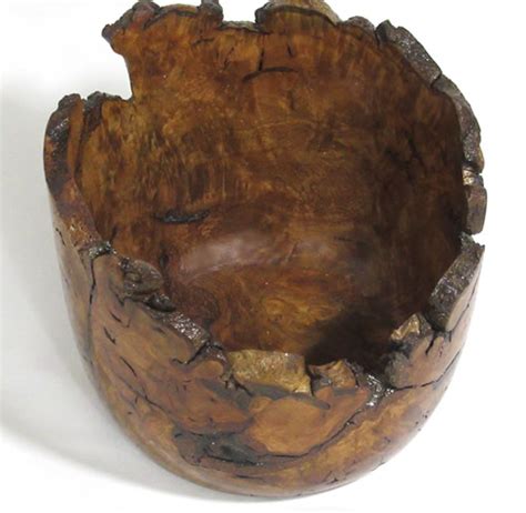 Oak Burl Open Form Natural Bark Edge Bowl 623 Woodpops Woodturning
