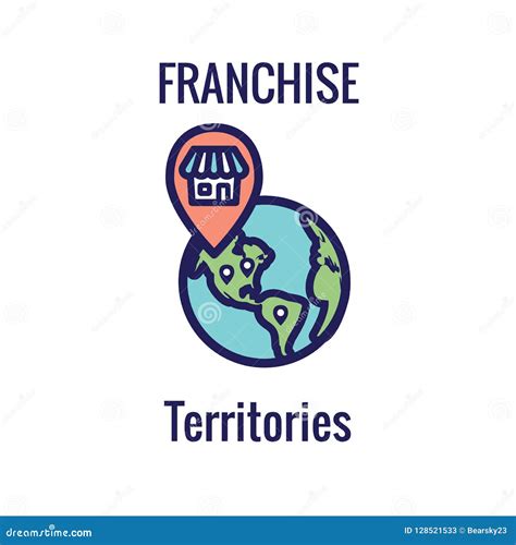 Franchise Icon Set With Home Office Corporate Headquarters And Stock