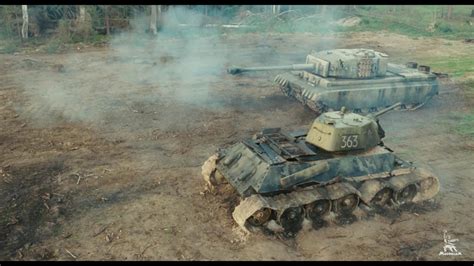 Tank On Tank Battle Scene From The Movie White Tiger The History Channel