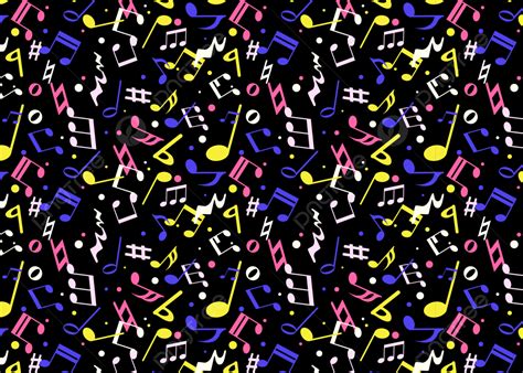 Seamless Musical Note Background On Black Note Music Seamless
