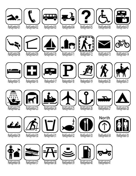 Park Symbols Map Symbols Pictogram Design Urban Design Diagram