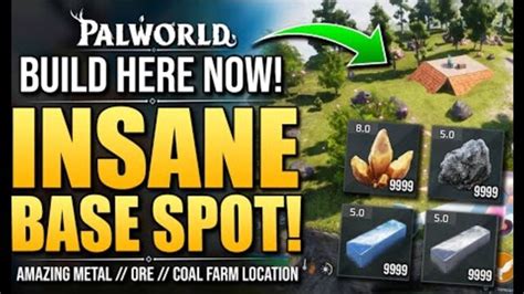 Palworld Best First Base Location Ore Coal Fully Automated Farming Base Beginners Guide