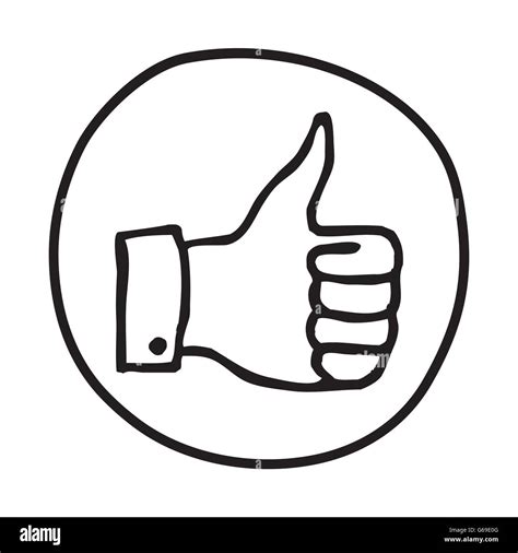 Doodle Thumbs Up Icon Stock Vector Image And Art Alamy