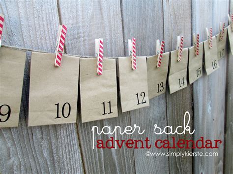 Paper Sack And Clothespin Advent Calendar Christmas